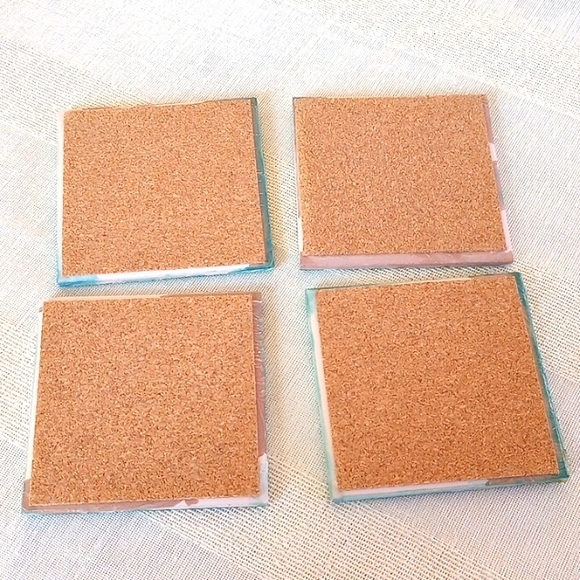 REDUCED Handmade and Hand Painted Birch Tree Ceramic Resin Coasters (Set of 4) - Picture 6 of 8